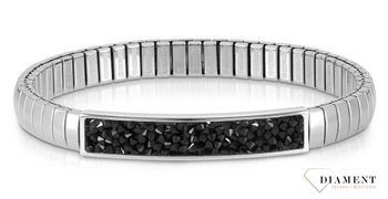 Bransoletka Nomination Italy z kolekcji Extension Glitter. Elastyczna bransoletka wykonana ze stali szlachetnej, zdobiona sypanymi, błyszczącymi czarnymi kryształkami (2).jpg